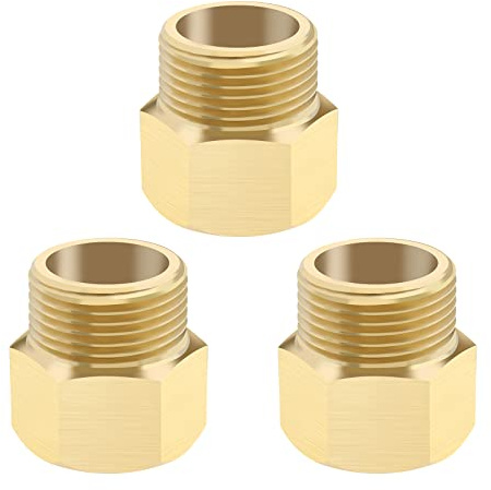 3 Stücke Hochdruckreiniger Kupplung 1/2 Zoll BSP auf M22 Adapter Finish Stecker Massivmessing Stecker Gartengeräte Zubehör Gold