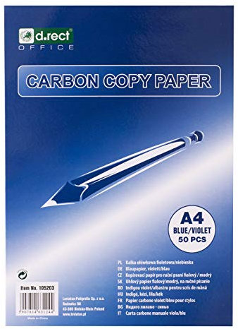 D.RECT Pauspapier für Skizzieren 50 Blatt - Transferpapier zum handschriftlichen Schreiben - Kohlepapier DIN A4 - Blau Durchschlagpapier