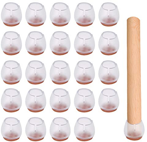 Gommini per Sedie,Feltrini Sedie Rotondi,Sedia Gamba Tappi Piedi Pastiglie | Sedia Piedini in Gomma Protector Pad 24 Pezzi Tappi per Sedie,Adatto a Gambe dai 25 ai 29 mm