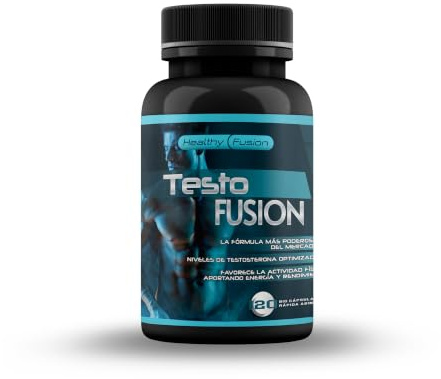 Healthy Fusion Testo Fusion | Testosterona + Taurina + Maca Andina | Aumenta la energía | Potenciador sexual | Aumenta la masa muscular, el rendimiento y libido sexual | Acción quemagrasas | 120 cáps