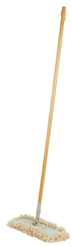 Salter LASAL71441WEU7 Flat Duster Mop - Flat Head Floor Mop, Scratch Free Fibres Trap Dust & Dirt, FSC Bamboo Handle, Recycled Plastic, Suitable for All Hard Floors, Warm Harmony Collection