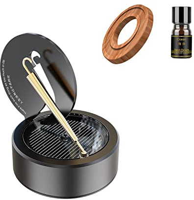 Kwak's Auto-Lufterfrischer, Solar-lustiger kleiner goldener Regenschirm, drehbarer Auto-Lufterfrischer, ätherisches Öl, Diffusor, Duft, Auto-Dekoration, Auto-Innenausstattung (Black)