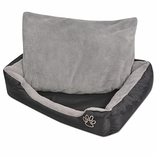 ZEYUAN Hundebett mit gepolstertem Kissen Größe S, Hundesofa, Hunde Bett, Hundekissen, Dog Bed, Kuschelbett Katzen, Hunde Couch, Hunde Sofabett,Schwarz