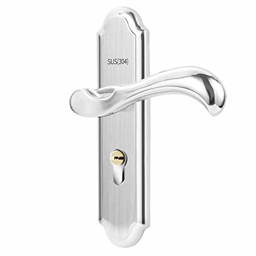 Cerraduras de Puerta de Entrada con Llaves, Juego de Manijas de Palanca de Acero Inoxidable Manija de Puerta Sólida Silenciosa para Mayor Seguridad Cerradura de Palanca de Puerta de Privacidad