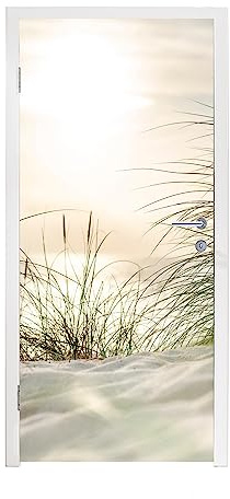 MuchoWow© Fototapete Türposter Selbstklebend Tapeten Türtapete Dune am | 85x205 cm - Wattenmeer