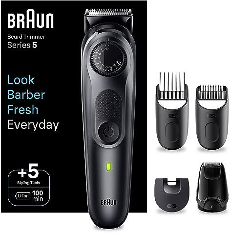 Braun Series 5 BT5420 Men's Electric Beard Trimmer with Ultra-Sharp Blade, 40 Length Settings, Charged 100 Minutes Wireless Operating Time, Waterproof