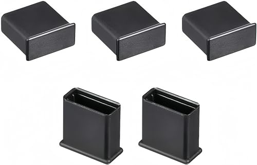 Boxonly 5Pcs Black PE USB 2.0 Port Anti-Dust Stopper Cap Cover for USB Male, Charging Cable, Data Cable