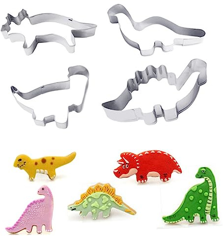 Ciieeo 4stücke Dinosaurier-ausstechformen Edelstahl Keksformen Ausstechformen für Fondant Kuchen Gebäck Salate und Mehr zum Selbermachen