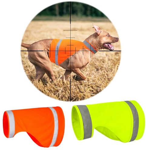 2 Pack Dog High Vis Vest, Blaze Reflective Dog Vest for Hunting Safety | Lightweight Breathable Cooling Vest, Dog Safety Coat for Night Walks & Outdoor, Prevents Hunting Accidents - Orange+Green, M