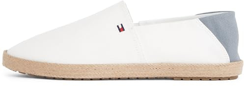 Tommy Hilfiger Herren Espadrilles Core Textile mit Logo, Weiß (Ecru), 42