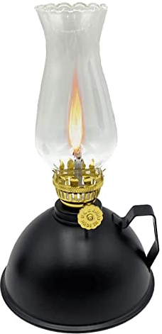 Öllampe， Kerosinlampe， 2 Stück Öllampen for den Innenbereich, Vintage-Petroleumlampe aus Glas mit Griff, Eisenblech, Ölkanne, Petroleumlaterne, Heimdekoration, Outdoor-Camping, Notbeleuchtung(Black a)