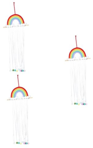 VICASKY 3stücke Haarspangen Mit Regenbogen Quasten Organizer Für Haaraccessoires Aufbewahrung Von Haarschmuck Und Headbands Dekorative Wandhängung Für Mädchenzimmer