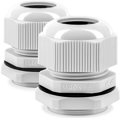 Gorffy - Set di 2 passacavi IP68, impermeabile M40, passacavi per esterni da giardino, scatola di derivazione, passacavi in plastica e nylon