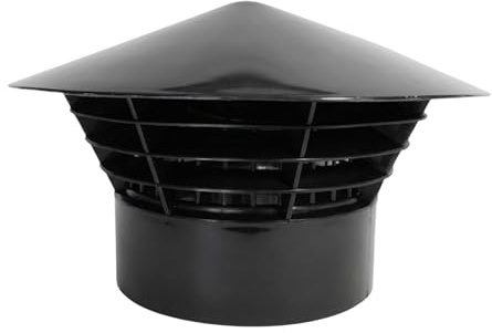 Solvent Soil Pipe Cap Mushroom Vent Cowl - Black