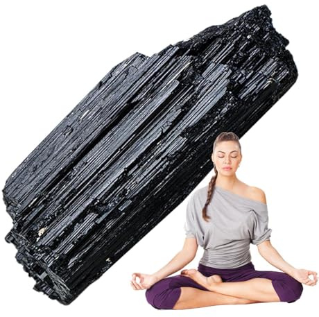 Crystal Healing Stone | Natürliche schwarze Turmalin Kristall Heilstein | Polierte Tasche roh Turmalin Edelsteine balancieren, Kristall Edelstein Anhänger