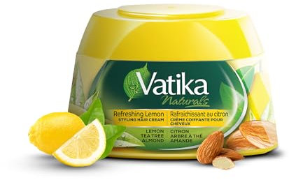 Vatika Naturals Hair Cream - Refreshing Lemon (210ml) | Enriched with Lemon, Tea Tree & Almond for Naturally Stylish, Problem-Free Hair