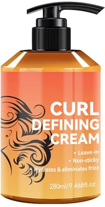 Crème Pour Boucles Cheveux Bouclés,280ml Crème Définissante Pour Ondulations - Soin Capillaire Lotion Collante Femmes Filles Routine Matin Et Soir