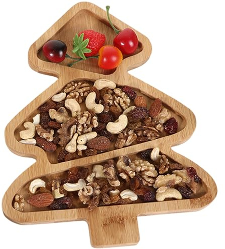 Plateau de Service de Noël, Plateau Service en Bois pour Arbre Noël, Planche à charcuterie, Fruits, décorations Table, Fournitures pour fête d'hiver à la Maison