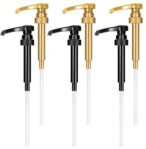 UJBVCX 6 Stück Dosierpumpe Sirup Pumpe Sirup Spender Sirup Pumpspender Wiederverwendbar für 750ml/1000ml Flasche