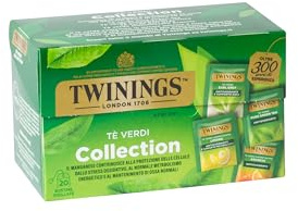 Twinings, Green Tea Collection, 4 Varietà di Tè Verdi, 8 x 20 Filtri | Selezione di Tè Verdi, Fonte Naturale di Manganese, 160 Filtri Totali