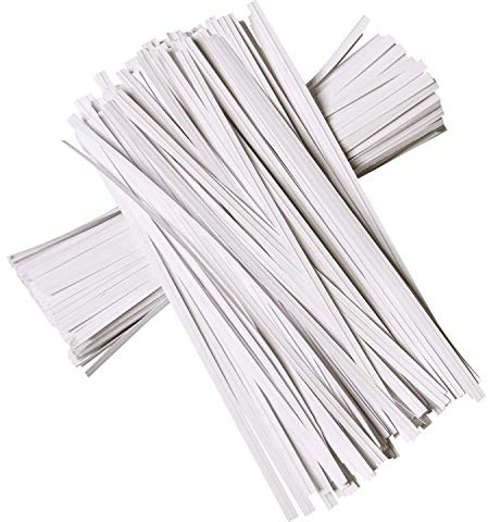 200 Kraft Paper Twist Ties - Bread & Candy Ties, 5 (120mm) Length, White Color