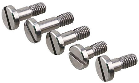 SZHKM M5 - Tornillos de hombro con cabeza ranurada y cabeza plana, acabado liso, cabeza plana, rosca parcialmente métrica, aplicaciones industriales (paquete de 10) diámetro de hombro 5 mm