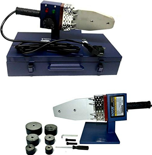 Polyfusor Fer à souder pour tuyaux en polypropylène 800 W avec 6 matrices 20 – 63 mm – Station de soudage professionnelle pour hydraulique – Presse à tubes avec mallette et support – Chauffage rapide