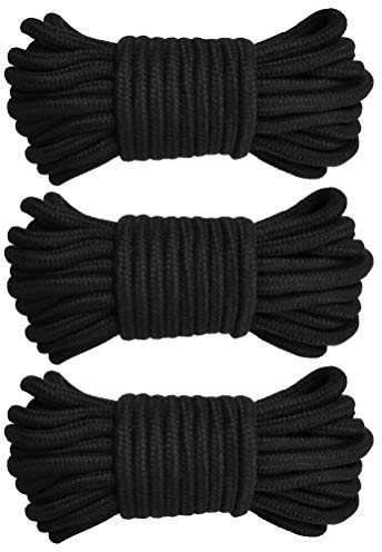 Corda Nera 8mm TIMESETL 3 x 10M Corda di Canapa Nera Corda Cotone Macrame 8mm Cordino Nero Cotone, Corda di Canapa Nera per Decoro, Appendere Piante, Arazzi, Artigianato Fai-da-Te