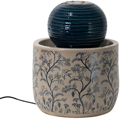 Foreside Home and Garden Multicolor Chinoiserie Ceramic Indoor Water Fountain with Pump
