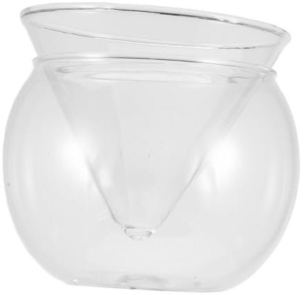 DOITOOL 1pezzi Bicchiere Cocktail Rotondo in Vetro Borosilicato Trasparente Design Creativo Adatto Per Cocktail Succhi Dessert Casa Ristoranti Hotel