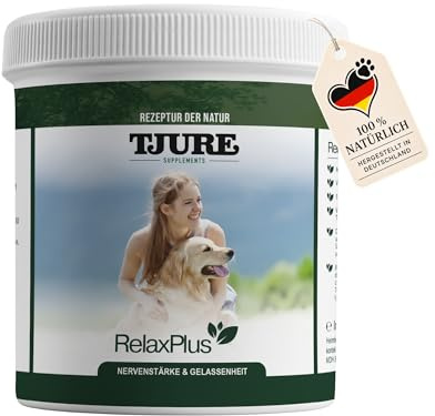 TJURE Relax Plus Pulver für Hunde 500 g – Ergänzungsfuttermittel mit B-Vitaminen, Magnesium & L-Tryptophan – zur Unterstützung in besonderen Alltagssituationen – Ohne künstliche Zusatzstoffe