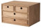KIRIGEN Boîtes à tiroirs en Bois, tiroirs à Documents Plats, boîtes de Rangement, Compartiments de Rangement 3 étages/4 tiroirs Couleur Brun