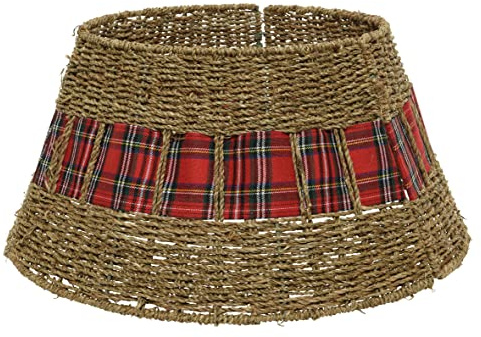 Weihnachtsbaumdecke aus Seegras 57x28cm für Bäume bis 180cm Rattan Korb Christbaumdecke Natur braun