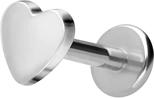 PIERCINGLINE Titan Labret mit Innengewinde HERZ Piercing Nase Ohr Helix Tragus Lippe Medusa Farb & Größenauswahl