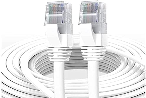 Elfcam® - 3,5m Cat7 Câble Réseau Ethernet RJ45, LAN/WLAN Câble Cat 7 Paire Torsadée Blindée SFTP 100% Cuivre, Rond, Blanc (3,5M)