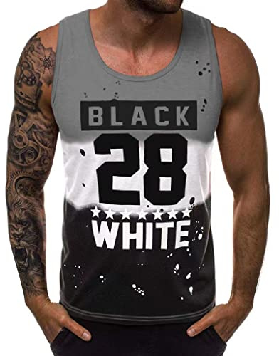 WAZZAP Tank Top Herren Bodybuilding Fitness Muskelshirt Gym Sport Workout Stringer Ärmellos T-Shirt mit Print