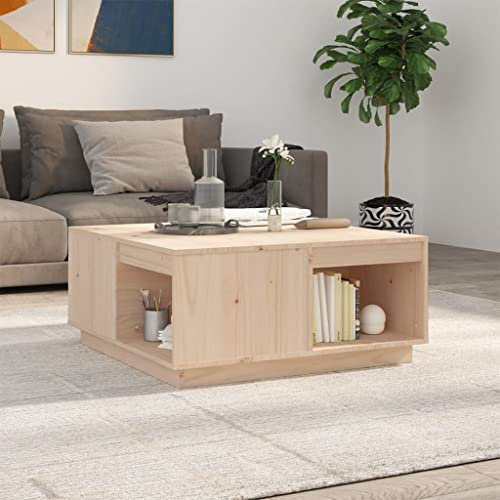 BUKSCYJS Couchtisch Mit Schublade,Moderne Couchtischecouchtisch 80x81x36,5 cm Massivholz Kiefergeeignet FüR Wohnzimmer, Neben Dem Sofa, Arbeitszimmer, Konferenzraum