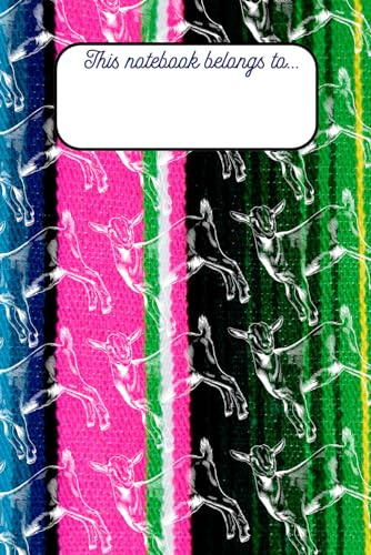 Serape Goat Print 6x9 Notebook: 75 Blank Lined Pages