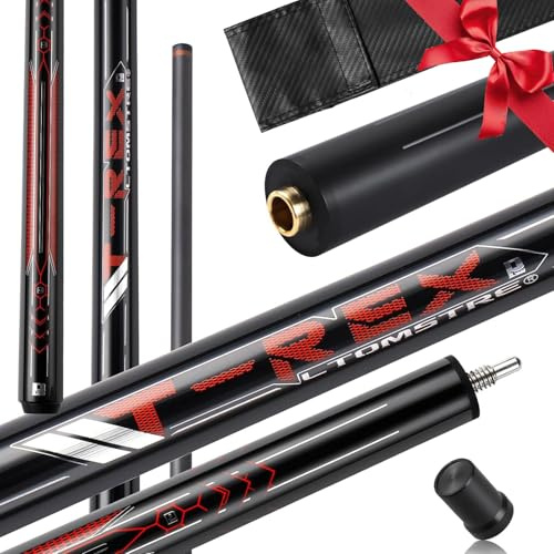 PODAYUDE Little Monster Carbon Fiber Pool Cue - 3 Pieces Break Jump Cue Pool Stick, Technology Low Deflection Billiard Pool Cue Stick 12.9mm Tip with PU Leather Bag