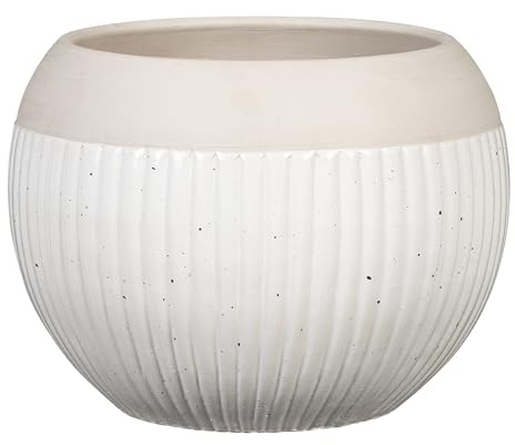 Scheurich Bola Linea Blumentopf aus Keramik, Weiß, Ø 17,5 cm, H 16,5 cm
