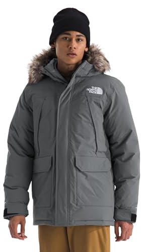 The North Face Men's McMurdo Parka | Waterproof Winter Jacket, 600 Fill Waterfowl Down Insulation, Adjustable 3 Piece Hood, Smoked Pearl/Smoked Pearl, Large