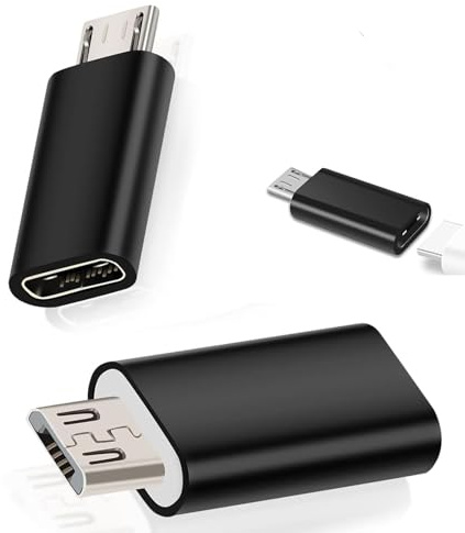 SIYUPU Kit de convertidor universal USB-C/Micro-USB de 2 piezas, adaptadores bidireccionales compactos y duraderos para carga, transferencia de datos y conectividad multiescenario