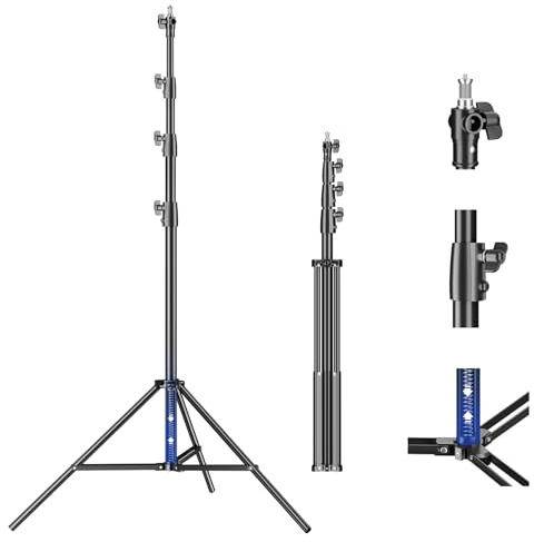 Soonpho 350cm Pro Lampenstativ Spring Luftgedämpftes Lichtstativ Metal Aluminium 3.5m max Höhe 15kg Traglast,stabil & komfortabel Leuchtenstativ für Film Fotografie Studio Outdoor Photography