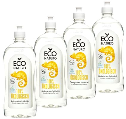 EcoNaturo - Bio Spülmittel 4x500ml - Ökologisch Produkte – Natürliches Geschirrspülmittel für Umweltbewusste – Effektiv gegen Fett - Hautfreundlich – Spülmittel biologisch abbaubar (4 Stück)