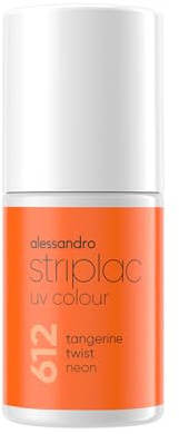 alessandro Striplac UV- Nagellack Tangerine Twist Neon - Deckend & Kratzfest bis zu 15 Tage - Leichtes Auftragen - Schonende Abziehtechnologie - Vegan - 6,5ml