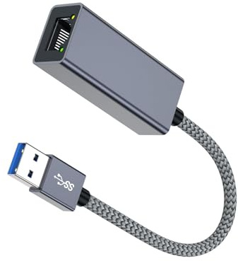 Montesy Adattatore USB 3.0 Gigabit Ethernet RJ45 Scheda di rete per connessione cavo stabile e bassa latenza in più scenari