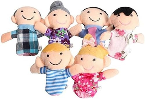 6er Set Mini Fingerfiguren aus Samt, 6 Personen, Familienmitglieder, Fingerpuppen, Porps-Spiel, Geschichte, Partygeschenke für Geburtstagsgeschenke