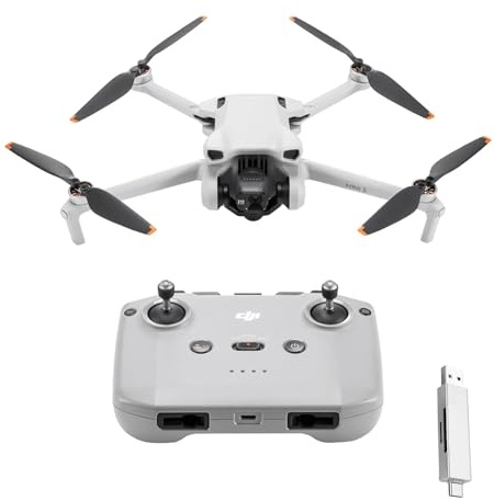 DJI Mini 3 – Lightweight 3x Mechanical Gimbal Mini Camera Drone with 4K HDR Video, 38-min Flight Time, up to 32800ft (10km) Video Transmission, True Vertical Shooting, GPS Auto Return Integrated