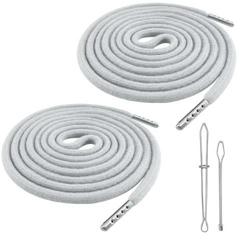 Tröja och träningsbyxor – 160 cm grått bomullssnöre med metallspetsar, set med nål och trädare för snöre – hoodie-tejp, träningsbyxor (2-pack)