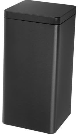 VICASKY Rectangular Metal Tin Box with Sealed Lid for Loose Leaf Tea Storage Multipurpose Decorative Container for Kitchen Countertop Stylish Gray Keepsake Jar for Coffee Nuts Candies and